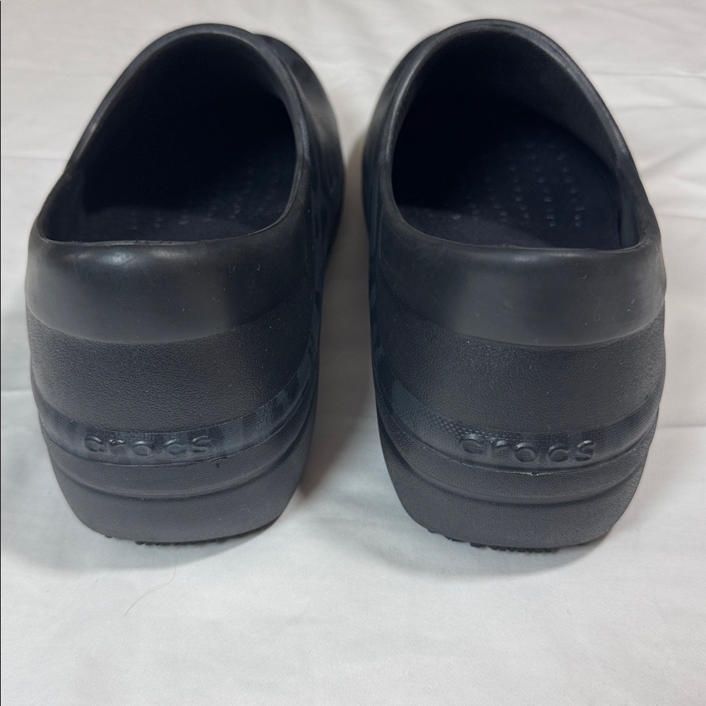 Crocs Neria Pro II Womens 10 Black Leopard Slip Resistant Work Clogs Slip On - Picture 8 of 12